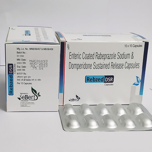 Product Name: Rebzed DSR, Compositions of Rebzed DSR are Enteric Coated Rabeprazole Sodium & Domperidone Sustained Release Capsules - Sebert Lifesciences