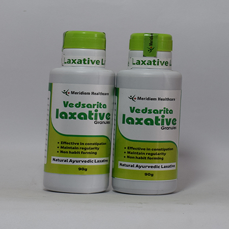 Product Name: Vedserita Laxative Granules, Compositions of Vedserita Laxative Granules are Netural Ayurvadic Laxative - Meridiem Healthcare