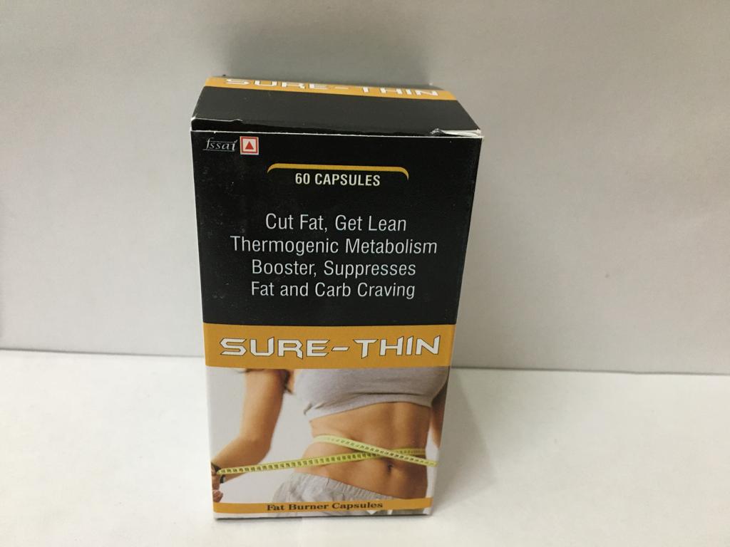 Product Name: Sure Thin, Compositions of Sure Thin are Cut Fat, Get Lean Thermogenic Metabolism Booster, Suppresses Fat and Carb Craving - Bkyula Biotech