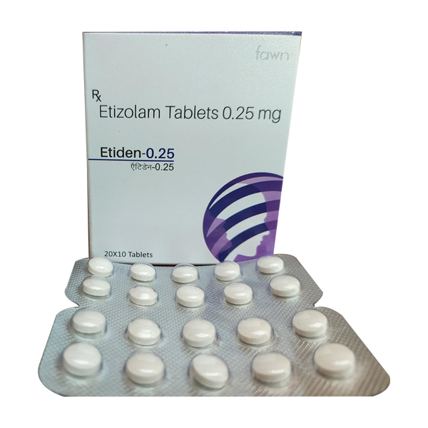 Product Name: ETIDEN 0.25, Compositions of Etizolam 0.25mg are Etizolam 0.25mg - Fawn Incorporation