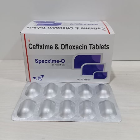 Product Name: Specxime O, Compositions of Specxime O are Cefixime & Ofloxacin Tablets - Soinsvie Pharmacia Pvt. Ltd