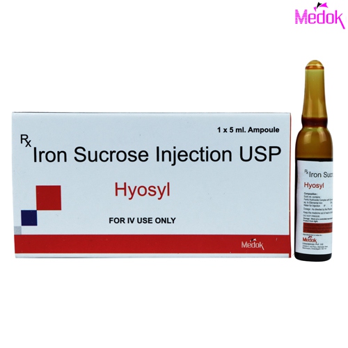Product Name: Hyosyl, Compositions of are Iron Sucrose Injection  - Medok Life Sciences Pvt. Ltd