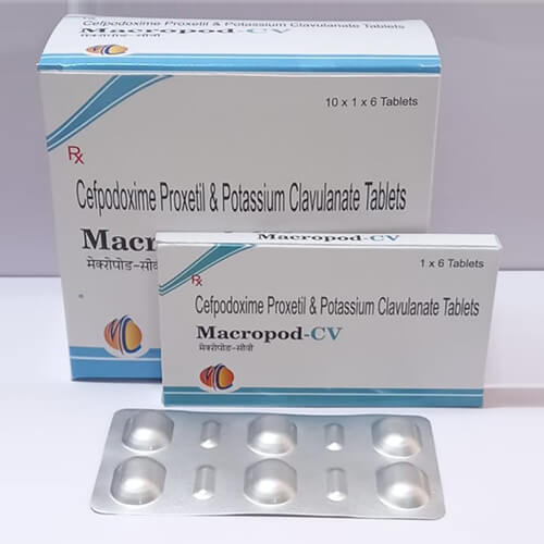 Product Name: Macropod CV, Compositions of Macropod CV are Cefpodoxime Proxtil & Potassium Clavulante Tablets - Macro Labs Pvt Ltd