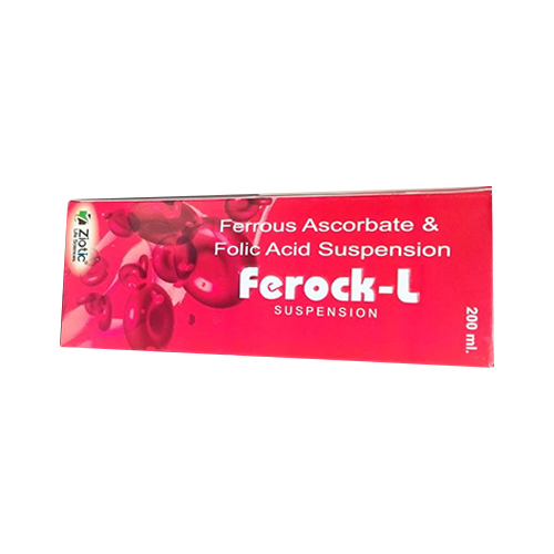 Product Name: Ferock L, Compositions of Ferock L are Ferrous Ascrobate & Folic Acid Suspension - Ziotic Life Sciences