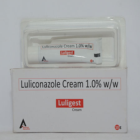 Product Name: LULIGEST, Compositions of LULIGEST are Luliconazole Lotion 1.0% w/v - Alencure Biotech Pvt Ltd