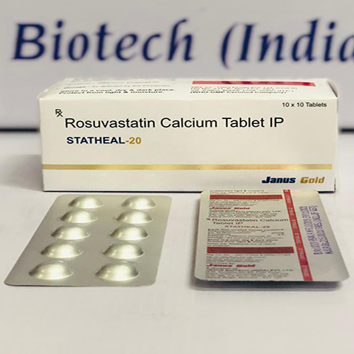 Product Name: Statheal 20, Compositions of Statheal 20 are Rosuvastatin Calcium Tablet IP - Janus Biotech