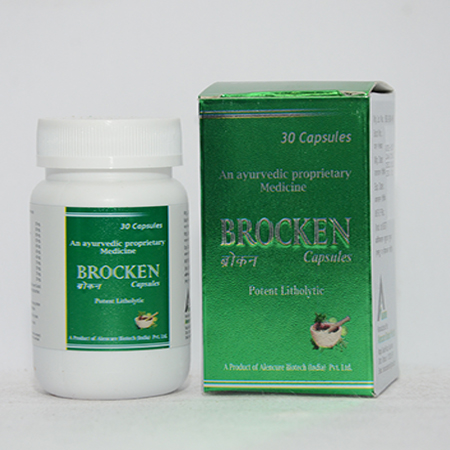 Product Name: BROCKEN, Compositions of BROCKEN are An Ayurvedic Proprietary Medicine - Alencure Biotech Pvt Ltd