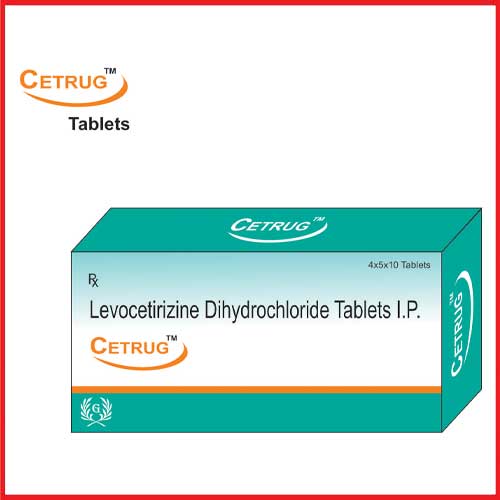 Product Name: Cetrug, Compositions of Cetrug are Levocetirizine Dihydrochloride Tablets IP - Greef Formulations