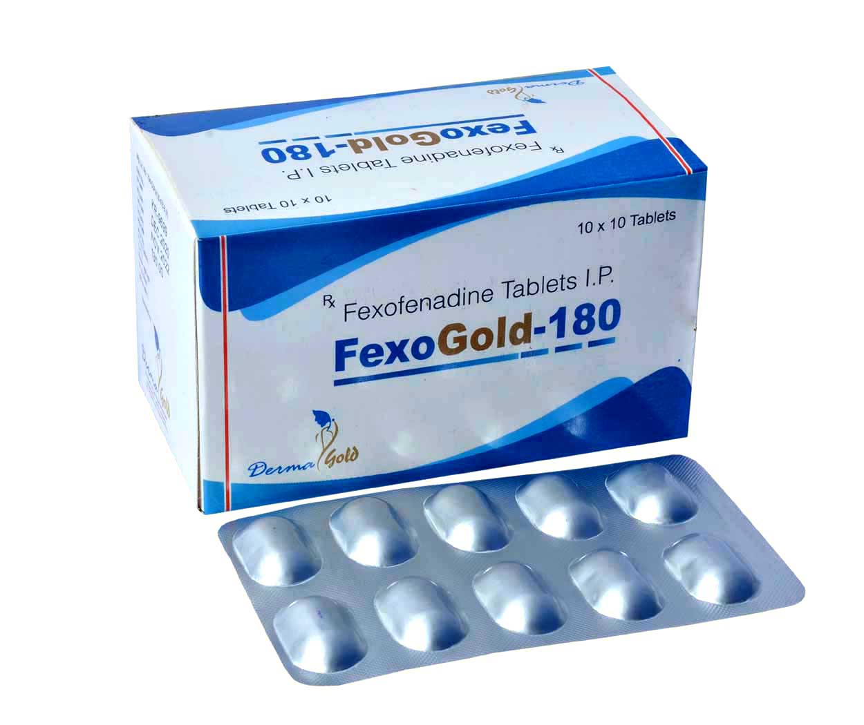 Product Name: FexoGold 180, Compositions of FexoGold 180 are Fexofenadine Tablets IP - Park Pharmaceuticals