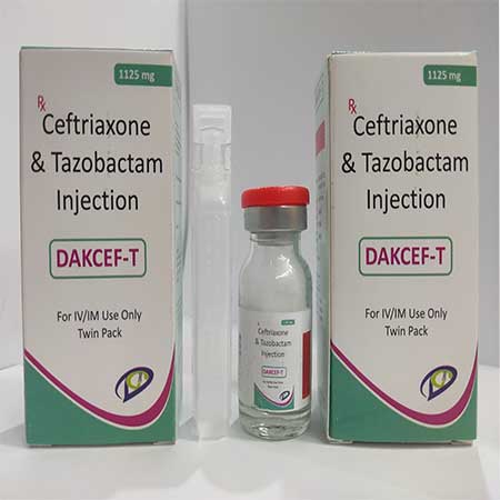 Product Name: Dakcef T, Compositions of Dakcef T are Ceftriaxone & Tazobactam Injection - Dakgaur Healthcare