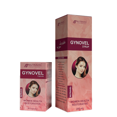 Product Name: Gynovel syrup, Compositions of Gynovel syrup are WOMEN HEALTH RESTORATIVE - Nutravel Healthcare
