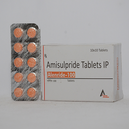 Product Name: ALENRIDE 100, Compositions of ALENRIDE 100 are Amisulpride Tablets IP - Alencure Biotech Pvt Ltd