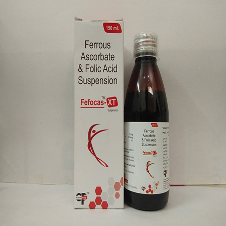 Product Name: Fefocas XT, Compositions of Fefocas XT are Ferrous Ascrobate & Folic Acid Suspension - Cassopeia Pharmaceutical Pvt Ltd