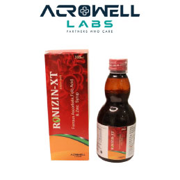 Product Name: Ronizin XT, Compositions of Ronizin XT are Ferrous Ascorbate, Folic Acid & Zinc Syrup - Acrowell Labs Private Limited