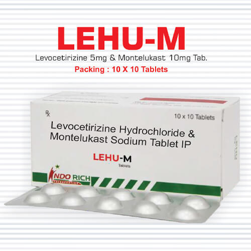 Product Name: Lehu M, Compositions of Lehu M are Levocetirizine Dihydrochloride & Montelukast Sodium Tablets - Pharma Drugs and Chemicals