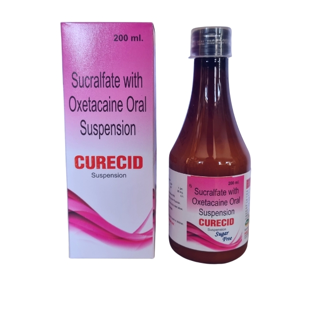 Product Name: Curecid, Compositions of Curecid are SUCRAFATE 1 GM + OXETACAINE 20 MG - Paras Laboratories Ltd