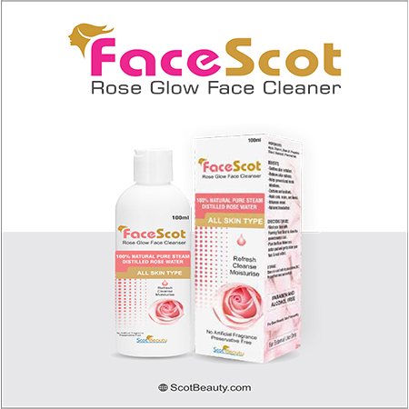Product Name: FaseScot, Compositions of FaseScot are Rose Glow Face Cleaner - Scothuman Lifesciences