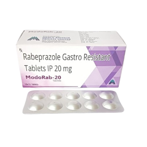 Product Name: Modo Rab 20, Compositions of Modo Rab 20 are Rabeprazole Gastro Resistant Tablets IP 20 mg - Medlo Biotech