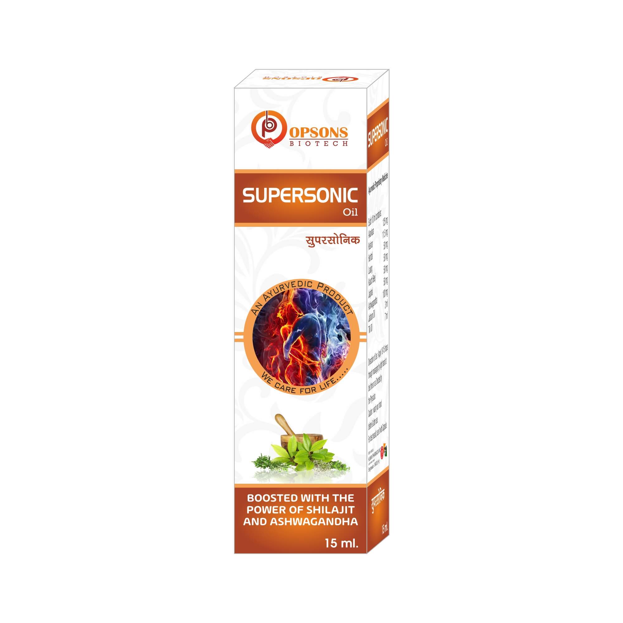 Product Name: Supersonic oil, Compositions of Supersonic oil are Boosted ith the Power Of Shilajit And Ashwagandha - Opsons Biotech