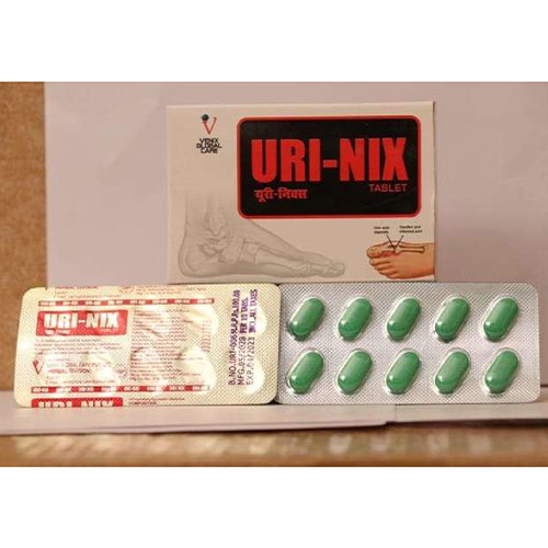 Product Name: Uri Nix, Compositions of Uri Nix are TABLETS FOR URIC ACID PROBLEMS - Venix Global Care Private Limited