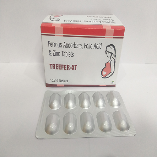 Product Name: Treefer XT, Compositions of Treefer XT are Ferrous Ascorbate Folic Acid & Zinc Tablets - Healthtree Pharma (India) Private Limited