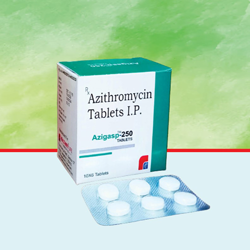 Product Name: Azigasp 250, Compositions of Azigasp 250 are Azithromycin Tablets I.P. - Healthkey Life Science Private Limited