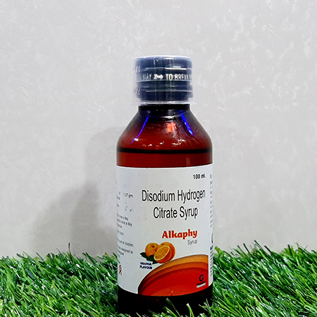 Product Name: Alkaphy, Compositions of Alkaphy are Disodium Hydrogen Citrate Syrup - Glomphy Biotech