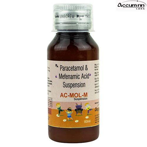 Product Name: AC Mol M, Compositions of AC Mol M are Paracetamol & Mefenamic Acid Suspension - Accuminn Labs