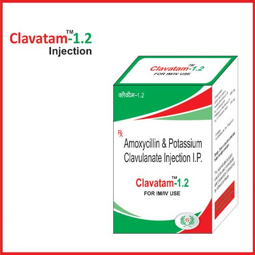 Product Name: Clavatam 1.2, Compositions of Clavatam 1.2 are Amoxicyllin &  Potassium Clavunate Injection IP - Greef Formulations