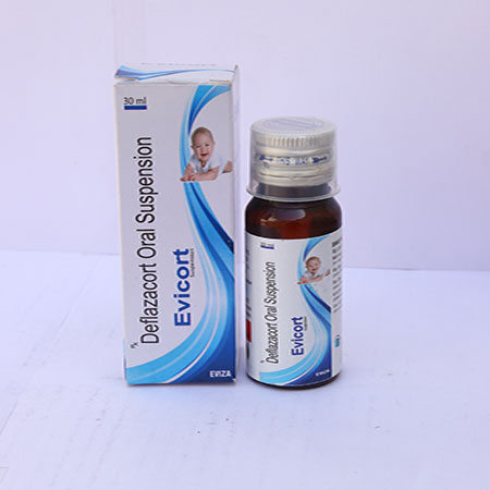 Product Name: Evicort, Compositions of Evicort are Deflazacort Oral Suspension - Eviza Biotech Pvt. Ltd