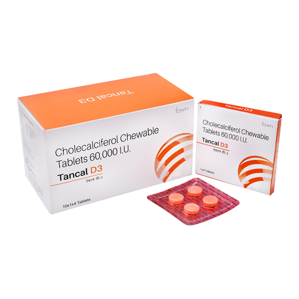 Product Name: TANCAL D3, Compositions of TANCAL D3 are Cholecalciferol Chewable Tablets 60,000 I.U. - Fawn Incorporation