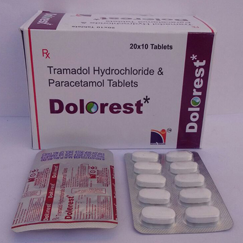Product Name: Dolorest, Compositions of Dolorest are Tramadol Hydrochloride & Paracetamol Tablets - Nova Indus Pharmaceuticals