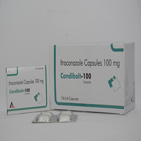 Product Name: CANDIBOLT 100, Compositions of CANDIBOLT 100 are Itraconazole Capsules 100mg - Alencure Biotech Pvt Ltd