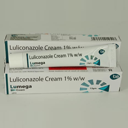 Product Name: Lumega, Compositions of Lumega are Luliconazole Cream 1% w/w - Biodiscovery Lifesciences Pvt Ltd