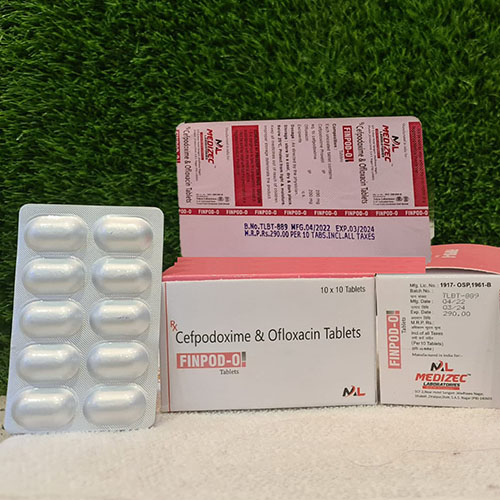 Product Name: Finpod P, Compositions of Finpod P are Cefpodoxime & Ofloxacin Tablets - Medizec Laboratories