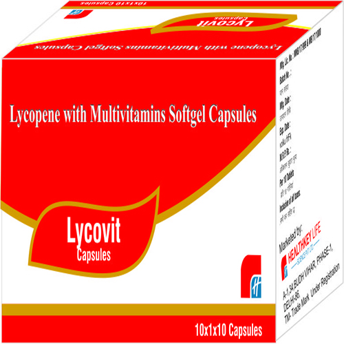 Product Name: LYCOVIT, Compositions of LYCOVIT are Lycopene with Multivitamins Softgel Capsules - Healthkey Life Science Private Limited