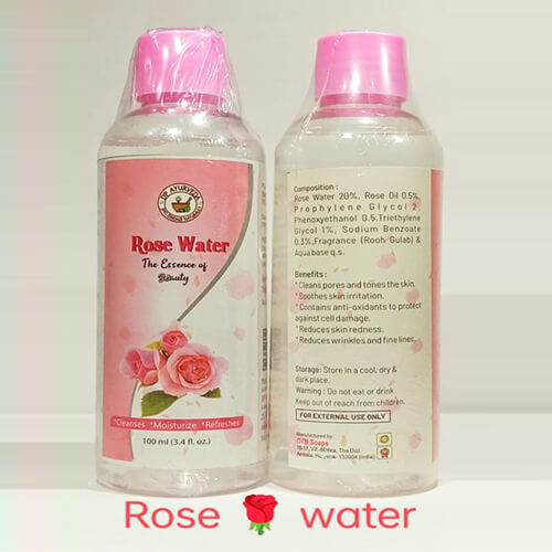 Product Name: Rose Water, Compositions of Rose Water are Cleanness,refreshes,moisturize - DP Ayurveda