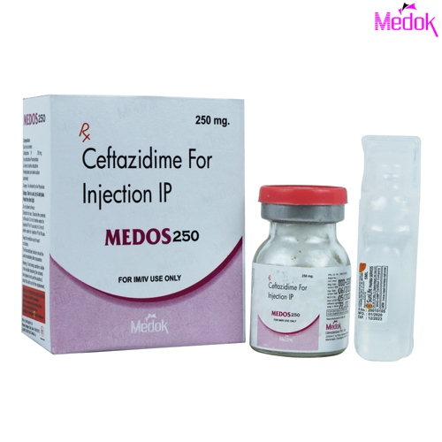 Product Name: Medos 250, Compositions of Medos 250 are Ceftazidime-250mg  - Medok Life Sciences Pvt. Ltd