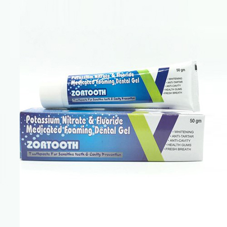 Product Name: ZOORTOOTH, Compositions of ZOORTOOTH are Potassium Nitrate & Fluoride Medicated Foaming Dental Gel - Amzor Healthcare Pvt. Ltd