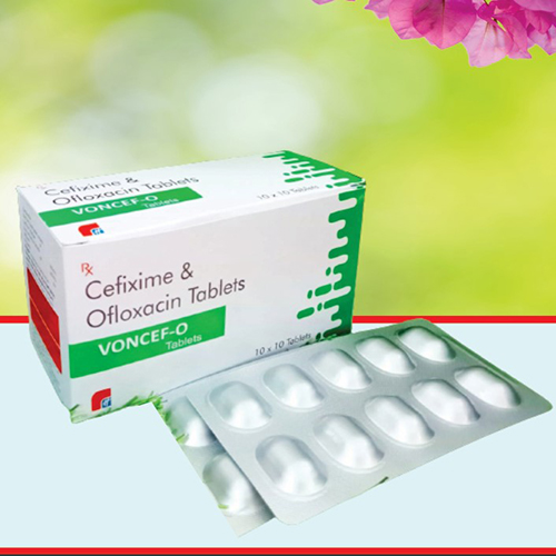Product Name: VONCEF O, Compositions of VONCEF O are Cefixime & Ofloxacin Tablets  - Healthkey Life Science Private Limited