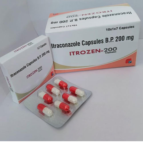 Product Name: Itrozen 200, Compositions of Itrozen 200 are Itraconazole - Healthkey Life Science Private Limited