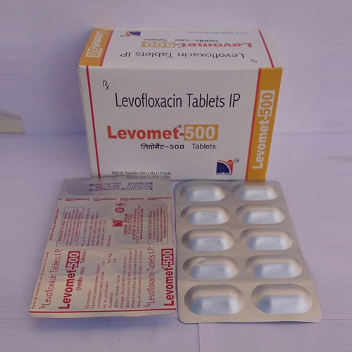 Product Name: Levomet 500, Compositions of Levomet 500 are Levofloxacin Tablets IP  - Nova Indus Pharmaceuticals