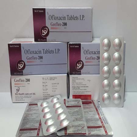 Product Name: Geeflox 200, Compositions of Geeflox 200 are Ofloxacin Tablets IP - NG Healthcare Pvt Ltd