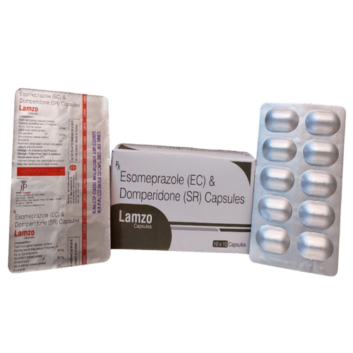 Product Name: Lamzo, Compositions of Lamzo are Esomeprazole (Ec) & Domperidone (SR) Capsules - Jecks Pharma