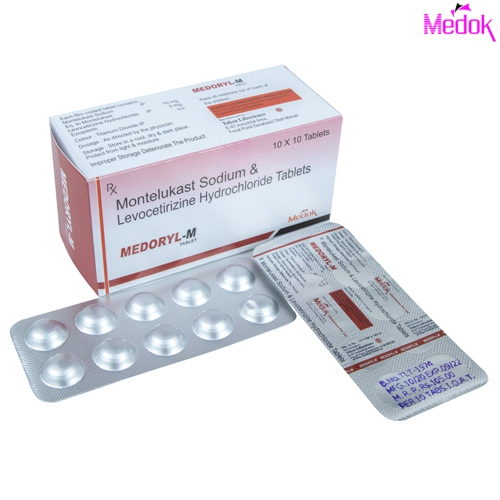 Product Name: Medoryl M, Compositions of Medoryl M are Montelukast Sodium & Levocetirizine Hydrochloride Tablet - Medok Life Sciences Pvt. Ltd