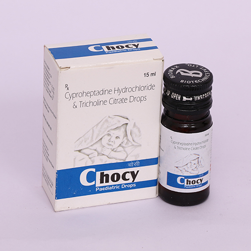 Product Name: CHOCY, Compositions of CHOCY are Cyproheptadine Hydrochloride &  Tricholine Citrate Drops - Biomax Biotechnics Pvt. Ltd