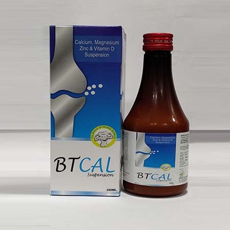Product Name: Btcal, Compositions of Btcal are Calcium,Magnesium,Zinc & Vitamin D Suspension - Biotanic Pharmaceuticals