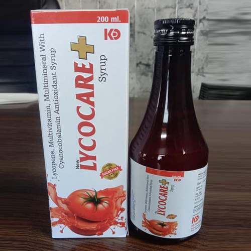 Product Name: Lycocare +, Compositions of Lycocare + are Lycopene,Multivitamins,Multiminerals with Cyanocobalamin Antioxidant Syrup - Jonathan Formulations