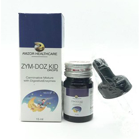 Product Name: Zym Doz Kid, Compositions of Zym Doz Kid are Carnoinative Mixture with Digestive Enzymes - Amzor Healthcare Pvt. Ltd