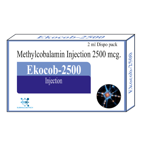Product Name: Ekocob 2500, Compositions of Ekocob 2500 are Methylcobalamin Injection 2500 mcg - Sushma Biotech